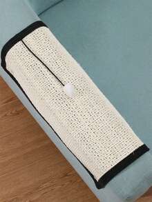 1pc Regular Jute Cat Scratching Board, Cat Claw Protector For Table Legs And Sofa, Indoors Use - Apricot - View 6