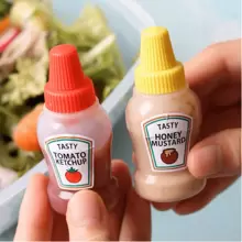 2pcs Mini Sauce Dish Bottle Tag Radom Pattern - uno size - View 1