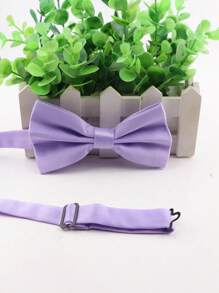 1 chiếc nơ có thể điều chỉnh dành cho nam, thích hợp cho các sự kiện trang trọng như tiệc cưới và trang phục thường ngày, cà vạt Giáng sinh cho nam - Màu tím hoa cà - Xem 2