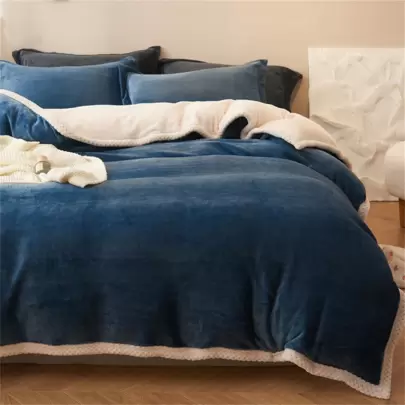 1pc Thick Double-Layer Edged Bohemian Style Faux Fur Patchwork Blanket, Warm For Autumn/Winter, Can Be Used As Throw Blanket Or Bedding, Solid Color, Soft And Warm Sherpa Fleece Blanket, Versatile For Living Room, Bedroom, Dorm, Furniture Decor, Birthday/Valentine's Gift