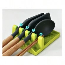 1pc Tableware Holder And 4pcs Dining Table Heat Insulation Pads, Utensil Rack Spoon Rest Kitchen Tool Suitable For Pot Cover And Ladle - Multicolor - View 4