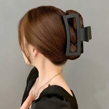 3入組方形髮夾卡,防滑強力夾持,適用於厚髮型配件 - 黑/卡其/白 3件 - 查看 5