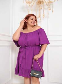Plus Size Dresses - Purple - View 2