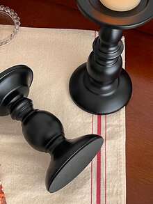 European Creative Black Roman Column Candlestick Wrought Iron Home Room Dining Table Decoration Ornament - Black - View 4