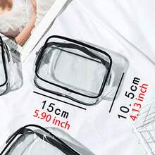 4入組透明防水化妝包,pvc化妝品收納袋,輕便便攜旅行配件運動戶外健身袋 - 白色 - 查看 5