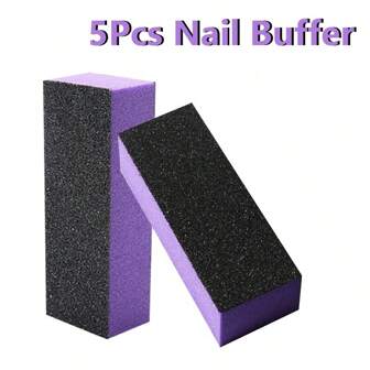 ART LALIC 5Pcs Purple Nail Art Shiner Buffer Buffing Block Sanding File For Manicure Nail Art Tips Nail Care,Nail Supplies,Nail Tools,Nail Art Tools,Back To School,Nails,Nail Tools For Press On Nails