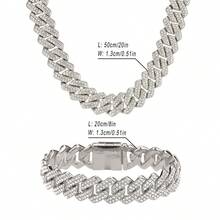 2 cái/bộ Pha lê Chuỗi vòng tay Fake Dày Dây chuyền Thời trang Đồ trang sức Qủa tặng Punk Người yêu Đồ trang sức Nối kết Chuỗi Bộ vòng đeo tay Đồ trang sức Qủa tặng Đối với phụ nữ - Bạc - Xem 3