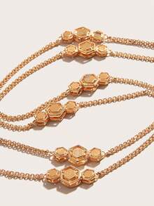 1條時尚的大宗敘述鏈,適合女性參加派對、日常穿著、約會、禮物 - 金色 - 查看 2