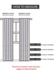 1入組米色刺繡窗紗帶小鈴鐺,清新風格,半遮光 - 米色 - 查看 2