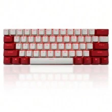 109 Keys PBT Translucent Keycaps OEM Profile Compatible with 61 87 104 108 MX Switch Mechanical Keyboard (Red White) - red white combination - View 2