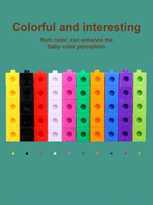 50Pcs/Set DIY Linking Set For Counting Sorting STEM Connecting Blocks Math Links Manipulatives Educational Toy For Preschool Kindergarten Home School (Some Parts May Be Random) - Multicolor - View 3