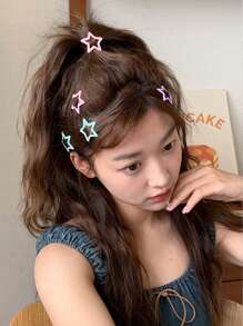 DIYPLUS 10-30 chiếc/gói Kẹp tóc hình ngôi sao nhiều màu sắc cho bé gái, Phụ kiện tóc dễ thương & thời trang phong cách Y2K, Kẹp tóc màu kẹo (Hình ảnh bao bì trong ảnh chính chỉ mang tính chất minh họa, không bao gồm trong sản phẩm) Kẹp tóc càng cua Y2K, Kẹp tóc cài đầu, Đồ dùng học tập - Nhiều màu - Xem 5