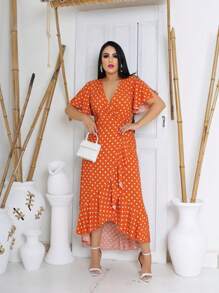 Women Dresses - 珊瑚橙 - 查看 2