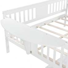 Full Wood Daybed with Wood Slat Support and Clean Lines Design, No Spring Box Required Daybed Sofa Bed Frame with Two Drawers for Bedroom, Guest Room, Living Room - 白色 - 查看 6