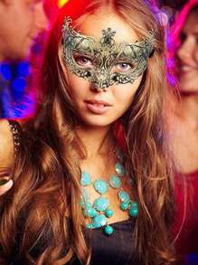 16入組復古風格化妝舞會面具組,適用於派對、聚會和萬聖節 - 彩色 - 查看 4