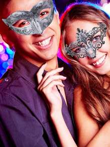 16入組復古風格化妝舞會面具組,適用於派對、聚會和萬聖節 - 彩色 - 查看 5