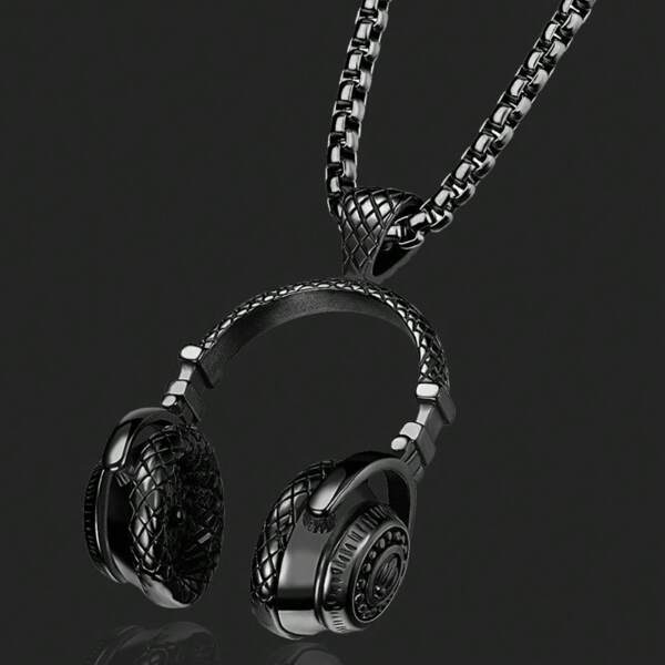 Collar Colgante De Auriculares De Música Dj De Cadena Larga Para Hombres Y Mujeres Con Estilo Punk, Joyería Estilo Rock Con Auriculares Como Dije, Regalo Para Hombres