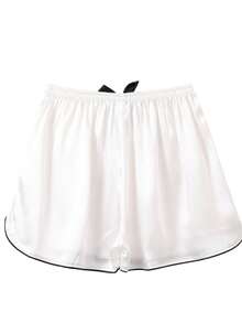 女士白色短款睡衣褲 - 白色 - 查看 2