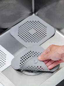 1入組廚房水槽過濾器矽膠防塞頭,帶吸盤適用於浴室淋浴排水孔,灰色/白色 - 白色 - 查看 3