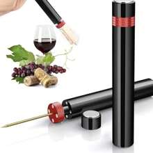 1pc Effortlessly Open Wine Bottles with This Portable Air Pump Corkscrew - Perfect for Home Bars & Kitchen Accessories! - Red - View 1