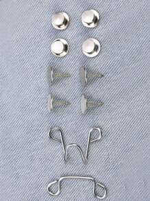 2pcs Waistband Tightener For Dress, Pants, And With Buckle, Clip, And Pin - Silver - View 5