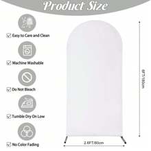 1pc Spandex Wedding Arch Cover, 2-Sided Fitted Round Top Chiara Backdrop Stand Covers For Wedding Birthday Party Shower Banquet Arch Decoration