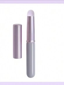 1入蓋式紫色口紅刷,便攜唇蜜圓頂混合刷和短小迷你刷,用於漸變色唇妝,柔細纖維毛,不生唇紋 - 紫色 - 查看 3