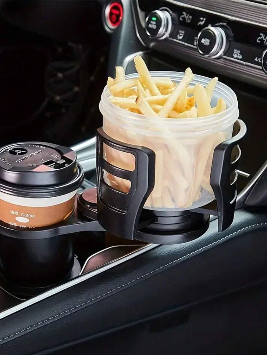 1pc Car Cup Holder Expander For Car Adapter Adjustable Multifunctional Dual Cup Holder With Phone Holder Aromatherapy Organizer Car Accessories - Black - View 1