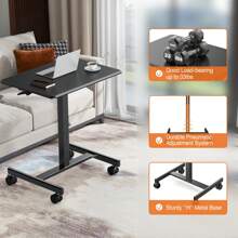 Sweetcrispy Small Mobile Rolling Standing Desk Rolling Desk Laptop Computer Cart for Home - màu đen - Xem 4