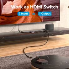 VENTION HDMI Switch 8K@60Hz, HDMI 2.1 Splitter Powered 2 In 1 Out 4K@120Hz 48Gbps Aluminum Bi-Directional Switcher 1 In 2 Out HDMI Hub Compatible With PS4/5 Blu-Ray Player Fire Stick Roku HDTV
