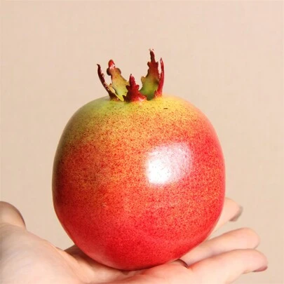 1個人造石榴模型,逼真的仿真水果裝飾 適用於家裝廚房餐廳桌櫥、派對裝飾、攝影道具等用途