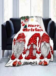 1 件聖誕節侏儒聖誕禮物抱毯毛絨超細纖維法蘭絨羊毛毯適用於床沙發沙發露營旅行 - 彩色 - 查看 2