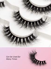 Asiteo 7 Pairs Russian Strip Lashes Natural Looking Soft & Fluffy Mink Lashes 3D False Eyelashes Russian Volume Eyelashes Fake Eyelashes Dramatic Messy Mink Lashes Wispy Long Foxy Eye Lifting Look Eyelash Extension Kit Full Eyelash Strip To Lengthen And Volumize The Outer Corner Of Your Eye Beauty Makeup - Black - View 4