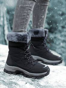 2023 New Winter Women's Snow Boots With Mid-calf Height And Increased Comfort - Black - View 2