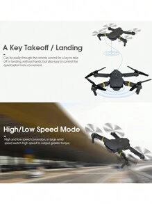 E58 Drone Con Cámara, Rc Quadcopter Plegable Con Vídeo En Vivo Fpv Wifi, Altitud Fija, Despegue / Aterrizaje Con Un Solo Botón, Rotación 3d, Control De Aplicación, Flujo Óptico, Juguete Volador De Control Remoto, Color Negro En Una Caja, 1 Pieza, Accesorios De Color Aleatorio (teléfono No Incluido) - Negro - Ver 6