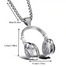DJ Music Headphone Pendant Necklace Long Chain Men Women Punk Style Jewelry Rock Headset Necklace Male Gift