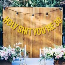 Peabownn 1套戶外運動主題生日派對裝飾橫幅,適用於男女生日派對,金色閃亮生日裝飾 - 金色 - 查看 5