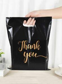 100 Piezas Bolsas De Empaque De Regalo De Agradecimiento En Negro - Negro 100 Uds. - Ver 1