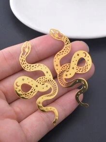 10pcs Brass Gold-color Mushroom Snake Design Stainless Steel Pendant For Earring/necklace/bracelet Craft