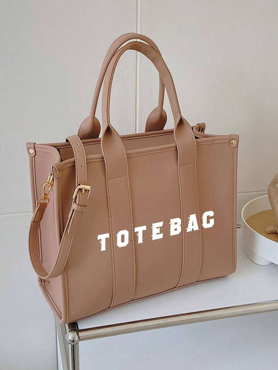 Túi Tote đeo vai thời trang, Túi xách vải nhẹ có dây đeo có thể điều chỉnh, Túi Satchel đơn giản Túi tote họa tiết chữ, Túi Satchel đeo chéo hợp thời trang, Túi xách nữ & Ví đeo vai Túi đi học, Back To School, Túi sách đi học, Sức chứa lớn, Di động, Cổ điển thường ngày, Thích hợp cho Cô gái tuổi teen Nữ sinh viên đại học, Công nhân cổ trắng, Nam và namVăn phòng, Trường trung học cơ sở, trường trung học, trường đại học, Hoàn hảo để trở lại trường học, Ngày đầu tiên đến trường - Màu Khaki - Xem 1