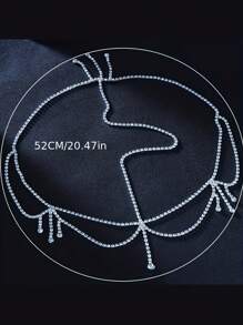 1pc Rhinestone Waterdrop Shaped Forehead Headband Bridal Wedding Party Hair Accessory