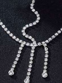 1pc Rhinestone Waterdrop Shaped Forehead Headband Bridal Wedding Party Hair Accessory