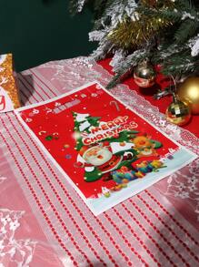 10pcs Christmas Reindeer Design Beaded Gift Bags - Red - View 3