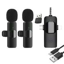 Microphone Cravate Sans Fil 4 En 1 Avec Interface 3,5 Mm, Compatible Avec Les Smartphones/ordinateurs/tablettes/cartes Son, Adapté Pour L'enregistrement Audio/vidéo, La Diffusion En Direct Et Les Entrevues