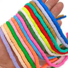 大約320顆/串6mm軟陶薄片間隔鬆散珠,適用於珠寶製作工藝 - 6mm/約320pcs - 查看 6