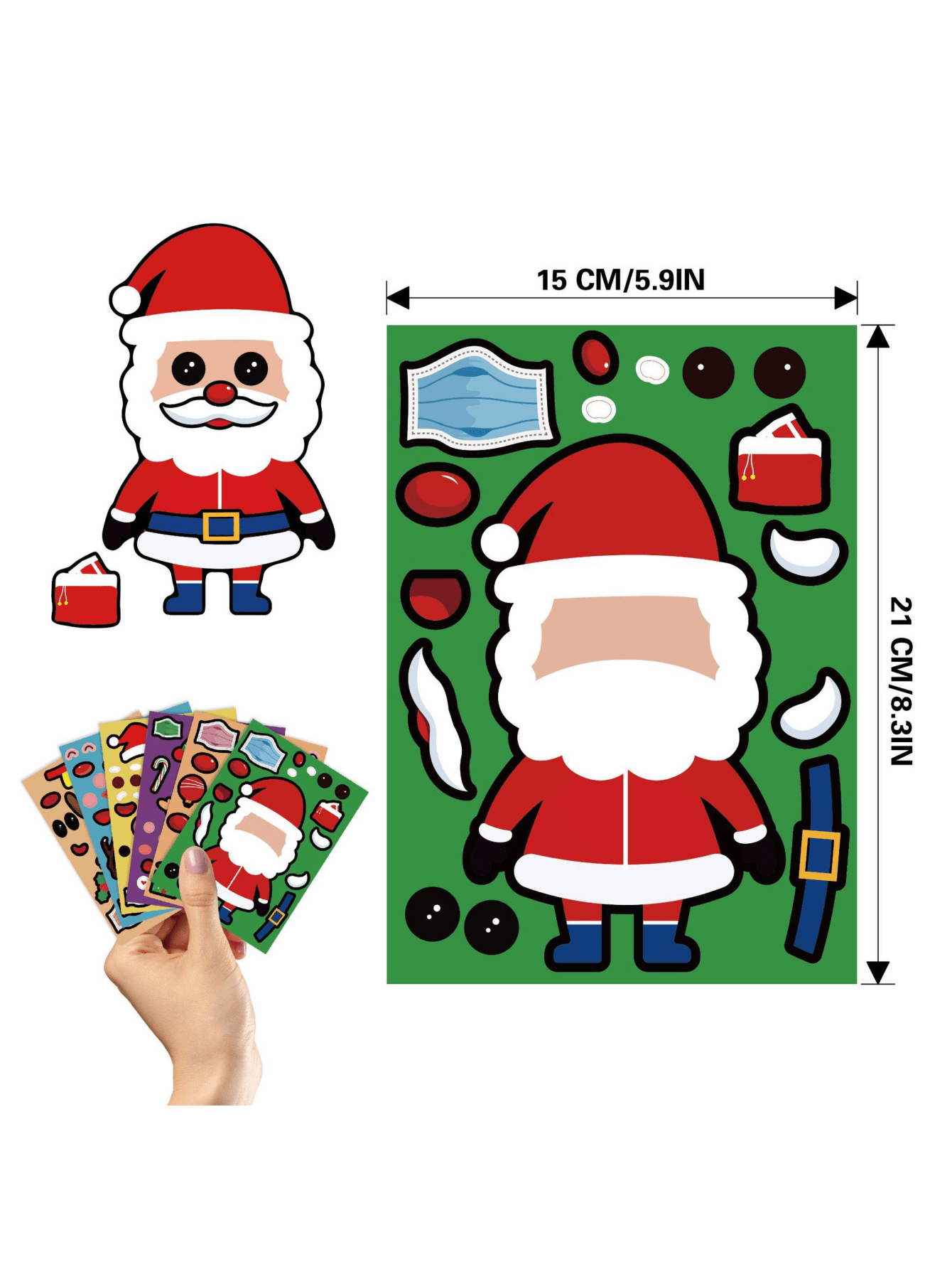 12pcs Make A Face Stickers For Kids 6 Different Christmas Designs 12pcs make a face stickers for kids 6 different christmas designs