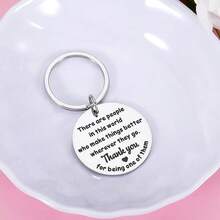 1 pieza Llavero de regalo de agradecimiento, adecuado para mujeres, hombres, colegas, jubilados, enfermeras, maestros, mentores, entrenadores, voluntarios, empleados - Plateado - Ver 2