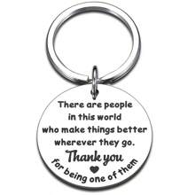 1 pieza Llavero de regalo de agradecimiento, adecuado para mujeres, hombres, colegas, jubilados, enfermeras, maestros, mentores, entrenadores, voluntarios, empleados - Plateado - Ver 1