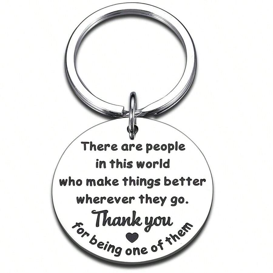 1 pieza Llavero de regalo de agradecimiento, adecuado para mujeres, hombres, colegas, jubilados, enfermeras, maestros, mentores, entrenadores, voluntarios, empleados - Plateado - Ver 1