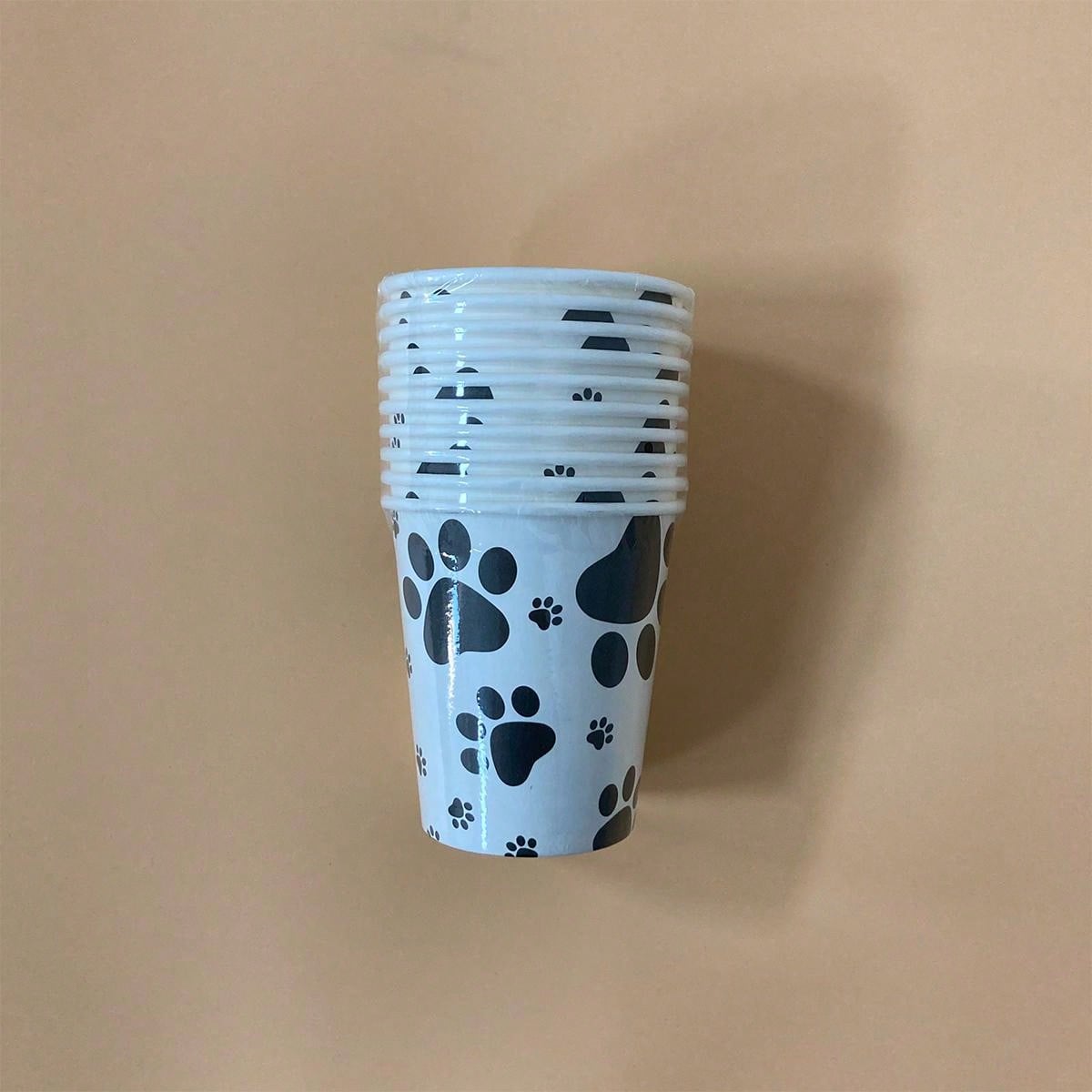 Black Dog Paw Print Themed Paper Cup, Dog Paw Print Collection SHEIN